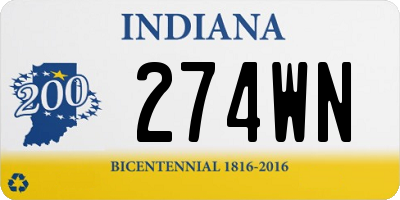 IN license plate 274WN