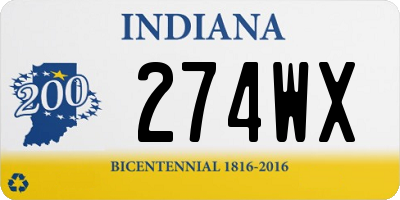 IN license plate 274WX