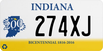 IN license plate 274XJ