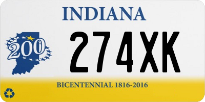 IN license plate 274XK