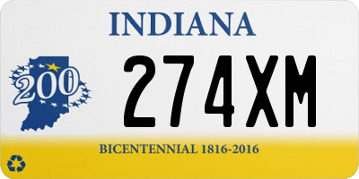 IN license plate 274XM