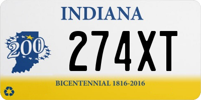 IN license plate 274XT