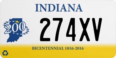 IN license plate 274XV