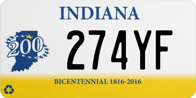 IN license plate 274YF