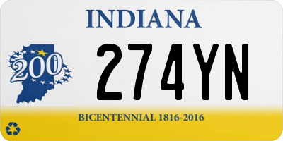 IN license plate 274YN