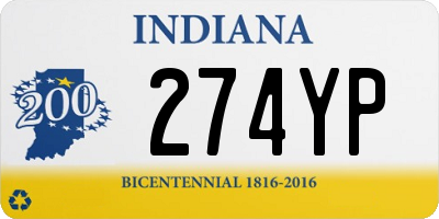 IN license plate 274YP