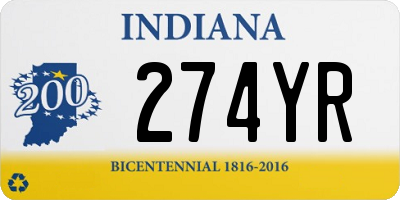 IN license plate 274YR