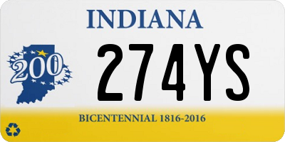 IN license plate 274YS