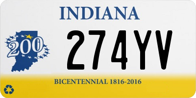 IN license plate 274YV