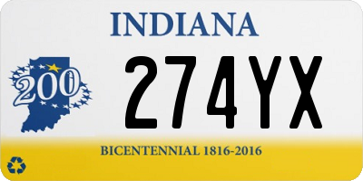 IN license plate 274YX