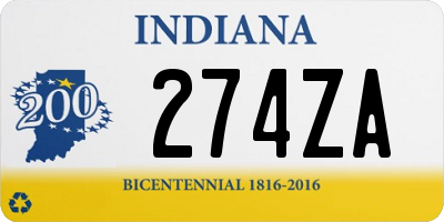 IN license plate 274ZA