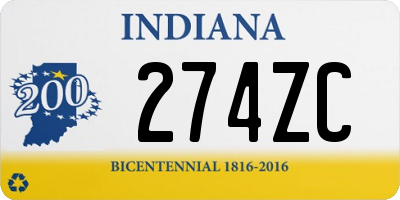 IN license plate 274ZC