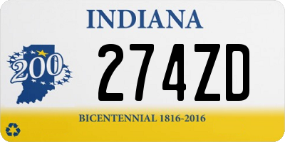 IN license plate 274ZD