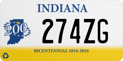 IN license plate 274ZG