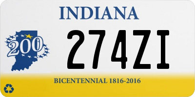 IN license plate 274ZI