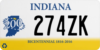 IN license plate 274ZK