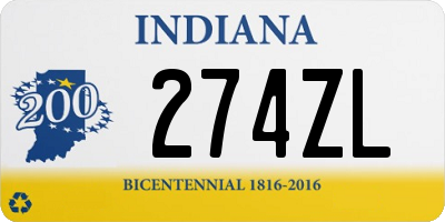 IN license plate 274ZL