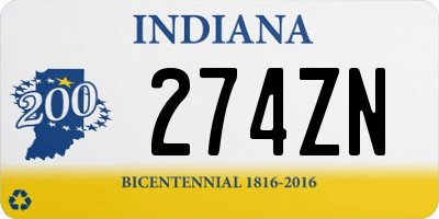 IN license plate 274ZN