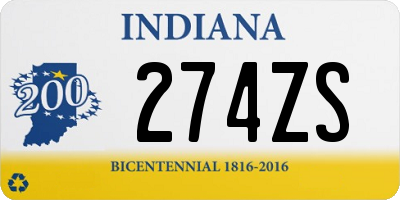 IN license plate 274ZS