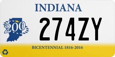 IN license plate 274ZY