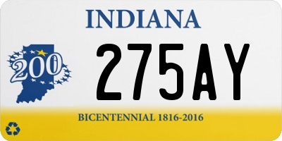 IN license plate 275AY