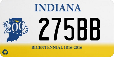 IN license plate 275BB