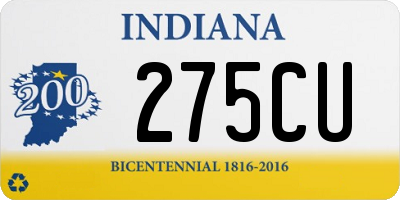 IN license plate 275CU