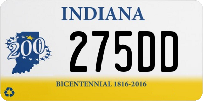 IN license plate 275DD