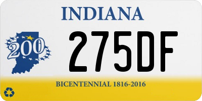 IN license plate 275DF