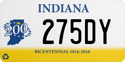 IN license plate 275DY