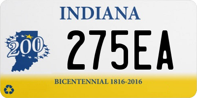 IN license plate 275EA