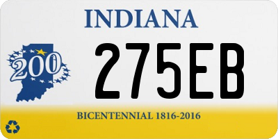 IN license plate 275EB