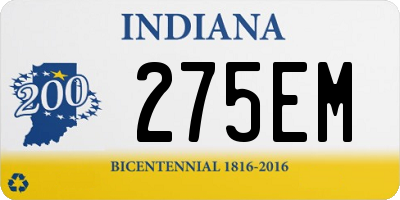 IN license plate 275EM