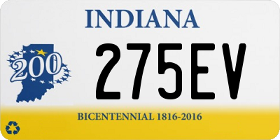 IN license plate 275EV