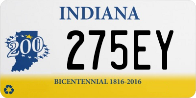 IN license plate 275EY