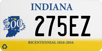 IN license plate 275EZ