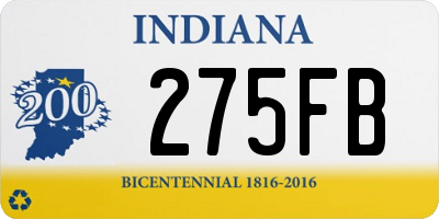 IN license plate 275FB