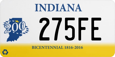 IN license plate 275FE