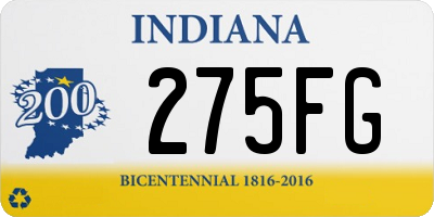 IN license plate 275FG