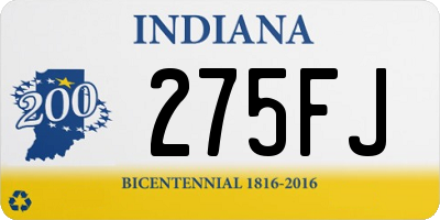 IN license plate 275FJ