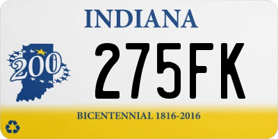 IN license plate 275FK