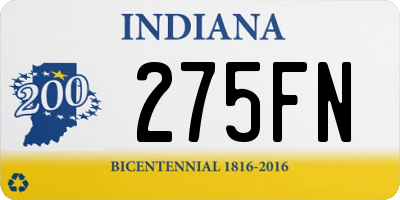 IN license plate 275FN