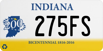 IN license plate 275FS