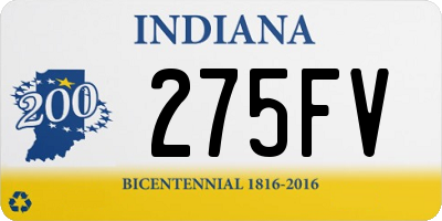 IN license plate 275FV