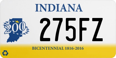 IN license plate 275FZ