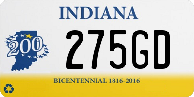 IN license plate 275GD