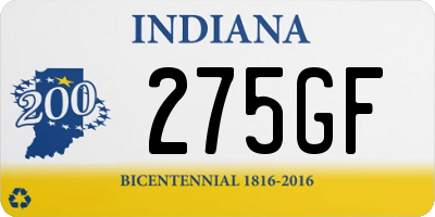 IN license plate 275GF