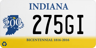 IN license plate 275GI