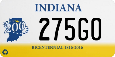 IN license plate 275GO