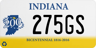 IN license plate 275GS